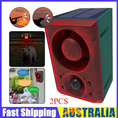Outdoor Solar Motion Sensor Alarm Dog Bark Gunshot Sound Motion Detector Alarms