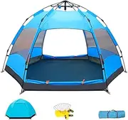 Waterproof Double Layer Dome Tent 3-5 Person, Family Instant Pop Up Camping Tent for Beach BBQ Park Fishing Mountain House Sun Shade Shelter Canopy
