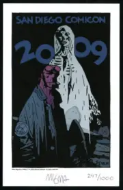 Hellboy Mike Mignola SIGNED AUTOGRAPHED HELLBOY 2009 SDCC Print LE 1000