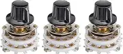 uxcell 2P8T Rotary Switch 2 Pole 8 Position Band Selector 2 Deck for TV Radio Home Machine 3 Pcs