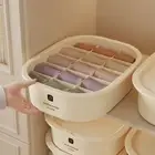 Cream Style Underwear Storage Box Plastic Wardrobe Socks Organizer for Home