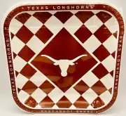 Texas Longhorns Checkered NCAA Sports Party 9" Square Paper Dinner Plates