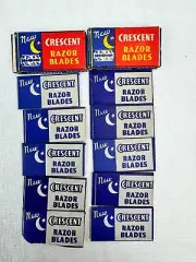 Vintage Crescent Double Edge Razor Blades Surgical Sharpness Antique 2 Box of 5