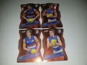 2019 SELECT AFL FOOTY STARS WESTERN BULLDOGS RED DIE CUT LOT OF 4 cards