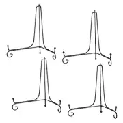 4Pcs 12 Inch Plate Stands for Display Iron Folding Easel Plate Holders, Black