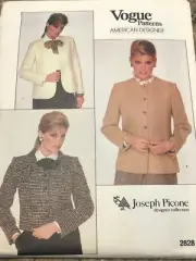VOGUE AMERICAN DESIGNER #2828 - JOSEPH PICONE - LADIES JACKET PATTERN 14 FF