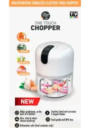 Cordless Electric Mini Food Chopper Processor Stainless Steel One Touch Control