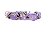 MDG: Metal Dice - Purple with Gold Numbers 16mm Poly Set