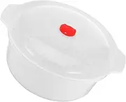COLLBATH Microwave Bowl Reusable Veggie Cooker with Handle Thickened Microwave Safe Container for Rice Noodles and Veggies for Office Students and Travel