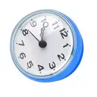 Waterproof Suction Cup Mirror with Clock for Shower Bathroom Accessories Blue