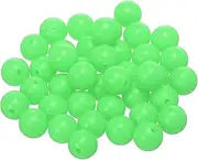 uxcell Fishing Beads Glow Soft Plastic Fishing Bait Eggs Lure Rigs Accessories, 12 mm Fit for Saltwater Freshwater - Round (500 Pack, Green)