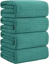 Lunoku Bath Towels Set of 4 Extra Large 35 x 70 Inches,Luxury Thick High Absorbent and Quick Dry Bath Sheet,Ultra Soft Microfiber,Bathroom,Beach,Yoga,Sport,SPA,Fitness(Green)
