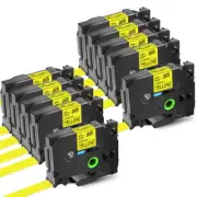Compatible for Brother P-Touch Label Maker TZ TZe 651 Tape Cartridges Yellow ×10