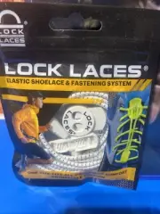 Lock Laces Elastic No Tie Shoelaces One Size Fits All White NEW