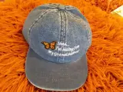 Unisex Adjustable Hiding from my grandchildren embroidered denim ball cap
