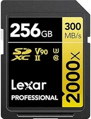 Lexar Professional 2000X SDHC/SDXC UHS-II SD Card, Capacity 256GB
