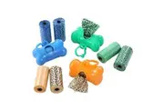Paws & Claws Clean Up Bags & Dispenser 3 Rolls/ 60 Bags 31.5x22cm - 3 Assorted Colours Green/Blue/Orange
