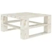 White Wooden Garden Pallet Table Outdoor Patio Furniture Rustic Design