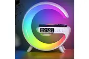 Vibe Geeks 15w Wireless Charger Alarm Clock with Rgb Night Light & Bluetooth Speaker