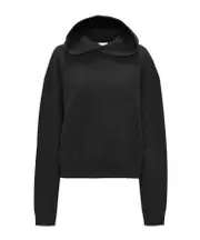 JW Anderson Logo Embroidered Drop Shoulder Hoodie S,XS Black