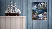16x20 Above and Below Coral Reef Coastal Beach Canvas Print Wall Art
