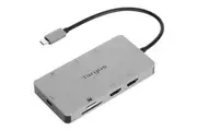 Targus DOCK423AU USB Type C Docking Station for Notebook/Monitor - Memory Card Reader - SD - 100 W - Silver - Portable - 2 Displays Supported - 4K -