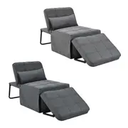 Foret 1-Seater Sofa Bed Lounge Ottoman Adjustable Couch Furniture 2 Colors