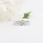 Silver Round Cut Full Eternity Wedding Band Infinity Ring Art Deco Bridal Ring