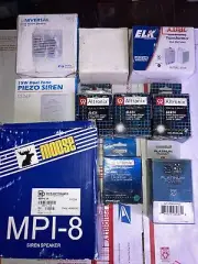 Security Alarm System LOT Siren, Speakers, Power Supply, Timers, Transformer NIB