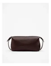 [Country Road] Small Leather Wash Bag in Chocolate