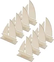 OHPHCALL DIY Wooden Craft Boat Model Kit 8pcs Sailboat Kit Snowflake Clay for Nautical Dec