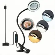 Magnifying Glass with Light 10X 12W Desk Lamp Adjustable Gooseneck Dimmable
