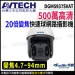 【 AVTECH 陞泰 】 DGM5937SVAT 500萬 PTZ 20倍變焦 快速球網路攝影機