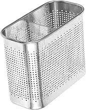 FONDOTIN Stainless Steel Wall Cutlery Holder with Drainage Compartment Hanging Utensil Drying Rack Space Saving Kitchen Spoon and Chopstick Organizer Effortless Cleaning Design