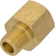 1/8" BSP Male to 1/4" NPT Female Brass Pipe Fitting Connector Thread Plumbing Hose, Hex Head Threaded Tubing Adapter Coupler, Used to Connect Lines for Air, Water, Fuel, Oil and Gas