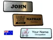 Personalised Name badge Pin magnet BULK custom print Staff ID tag Logo 7.6x2.5cm