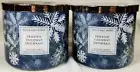 Bath Body Works Candle FROSTED COCONUT SNOWBALL Scented 3-wick Jars x2 Wax
