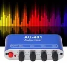 4 Input 1 Output Audio Mixer Stereo Mixing Board Headphone Amplifier DC 5‑12V 3.