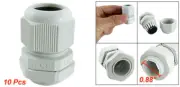 10Pcs PG16 10-13mm Waterproof IP67 Wht Plastic Cable Glands Joints White 28x40mm