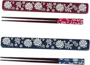 UTHCLO 2sets Portable Sushi Chopsticks with Storage Boxes Non-Skid Dust Design for Travel Camping and Daily Use Includes of Japanese Style Utensils