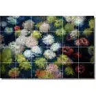 Claude Monet Flower Painting Ceramic Tile Mural PT06104. 48 x 32 (24) 8x8 tiles