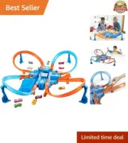 Hot Wheels Track Set with 1:64 Scale Toy Car, 4 Intersections for Crashing, P...