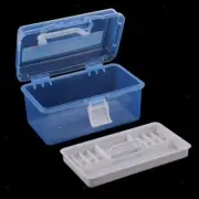 Plastic Jewelry Painting Tools Box 2 Layer Sewing Tool Storage Box Blue