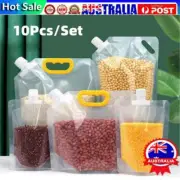 10Pcs Grain Moisture-proof Sealed Bag, Transparent Grain Storage Suction BaCE