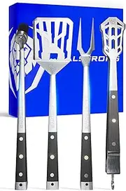 DALSTRONG 4-Piece Professional BBQ Pitmaster Grill Set - 18" (46 cm) - Premium High-Carbon Stainless Steel Grilling Accessories - 18" Length - G10 Handles - Silicone Brush, Spatula, Tongs, Fork