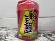 4x Trident Vibes WATERMELON Sour Patch Kids SUGAR FREE GUM 160 Pieces 4 BOTTLES