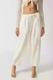 NWT Urban Outfitters UO Jana Crinkle Balloon Pant Creme LARGE