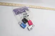(4-Pk) Fosmon Open Alert Indicator 3 Digit Combination Padlock Multi Colored