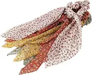 Beaupretty 4Pcs Floral Hair Scrunchies with Long Ribbons Elegant Elastic Ponytail Holders for Women and Brick Ginger and Versatile Hair Accessories