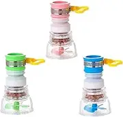 Faucet Water Filter 3Pcs Booster Kitchen Water Filter Tap Head Filtration Activated Carbon Removes Hard Water Filter for Home Bathroom (Color Random) (3pcs)